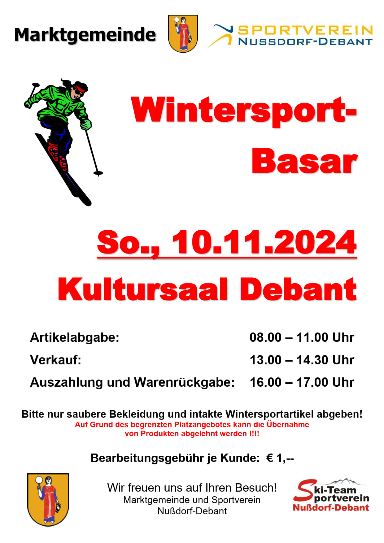 Wintersportbasar der Sektion Schi