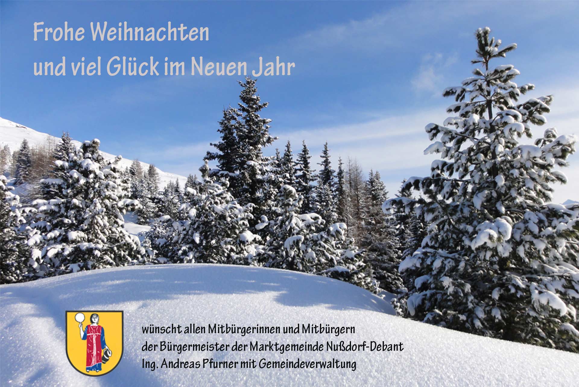 Weihnachtsgruß Marktgemeinde Nußdorf-Debant