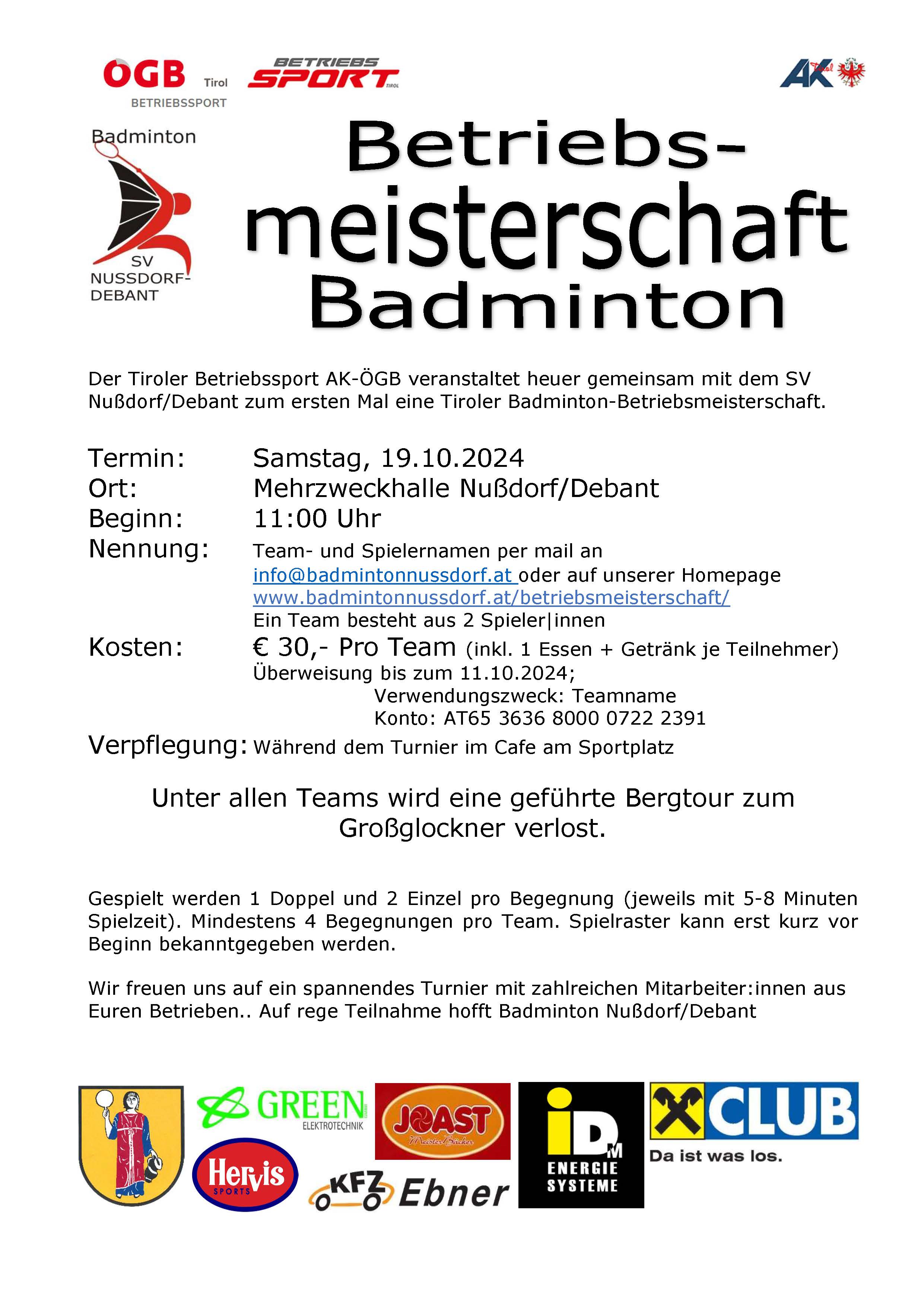 Betriebsmeisterschaft Badminton