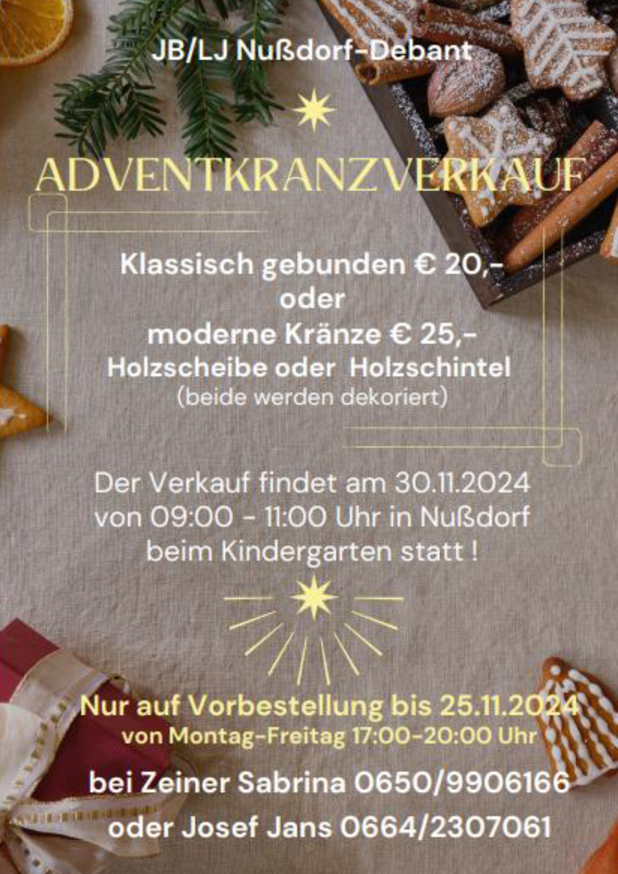 Adventkranzverkauf der JB/LJ Nußdorf-Debant in Nußdorf