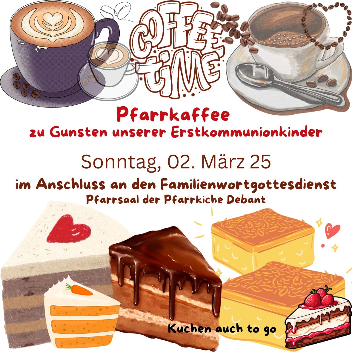 Pfarrkaffee Erstkommunionkinder Debant